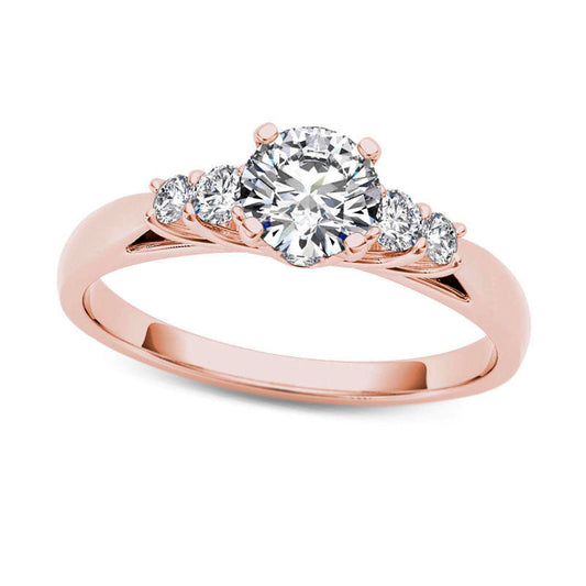 0.75 CT. T.W. Natural Diamond Engagement Ring in Solid 14K Rose Gold