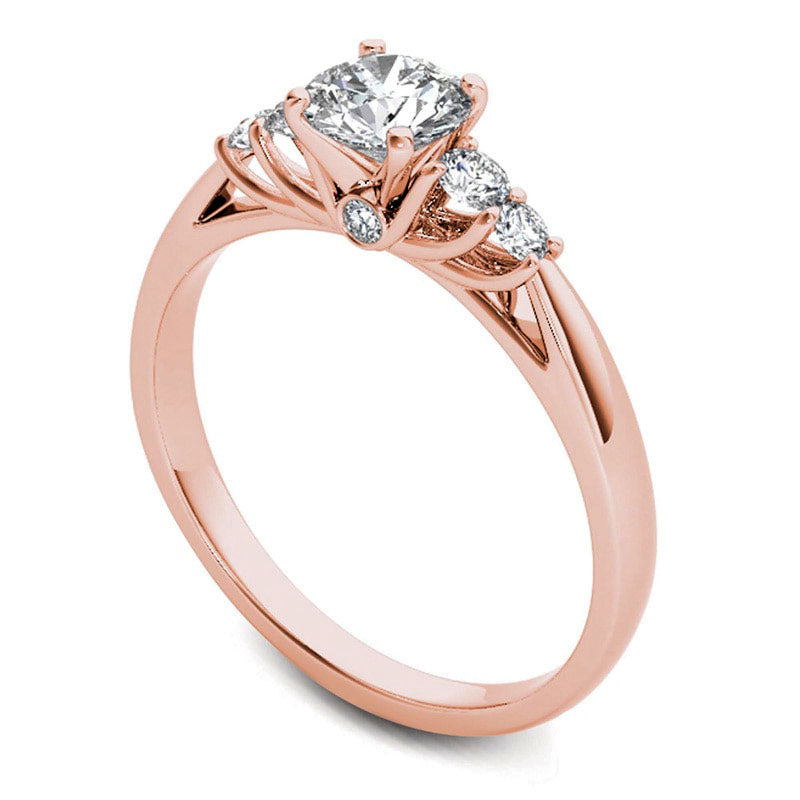 0.75 CT. T.W. Natural Diamond Engagement Ring in Solid 14K Rose Gold