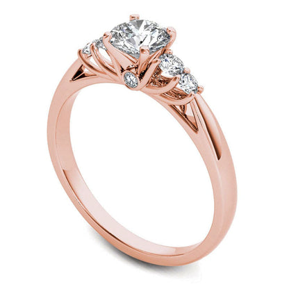 0.75 CT. T.W. Natural Diamond Engagement Ring in Solid 14K Rose Gold