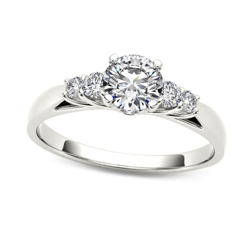 0.75 CT. T.W. Natural Diamond Engagement Ring in Solid 14K White Gold