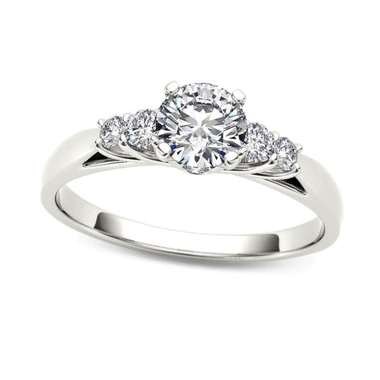 0.75 CT. T.W. Natural Diamond Engagement Ring in Solid 14K White Gold