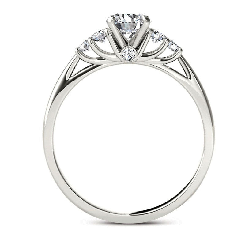 0.75 CT. T.W. Natural Diamond Engagement Ring in Solid 14K White Gold