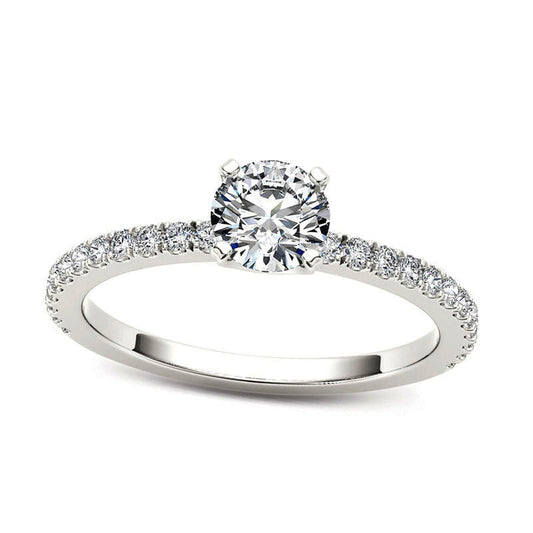 0.75 CT. T.W. Natural Diamond Engagement Ring in Solid 14K White Gold