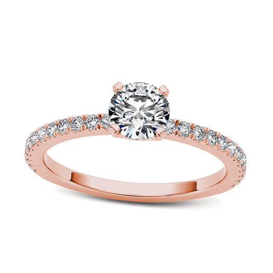0.75 CT. T.W. Natural Diamond Engagement Ring in Solid 14K Rose Gold