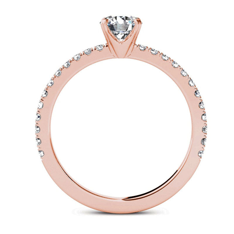0.75 CT. T.W. Natural Diamond Engagement Ring in Solid 14K Rose Gold