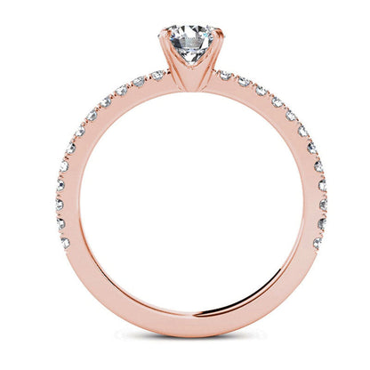 0.75 CT. T.W. Natural Diamond Engagement Ring in Solid 14K Rose Gold