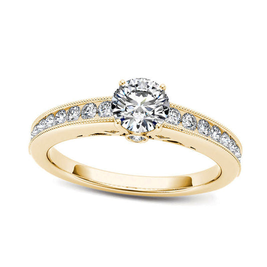 0.88 CT. T.W. Natural Diamond Engagement Ring in Solid 14K Gold