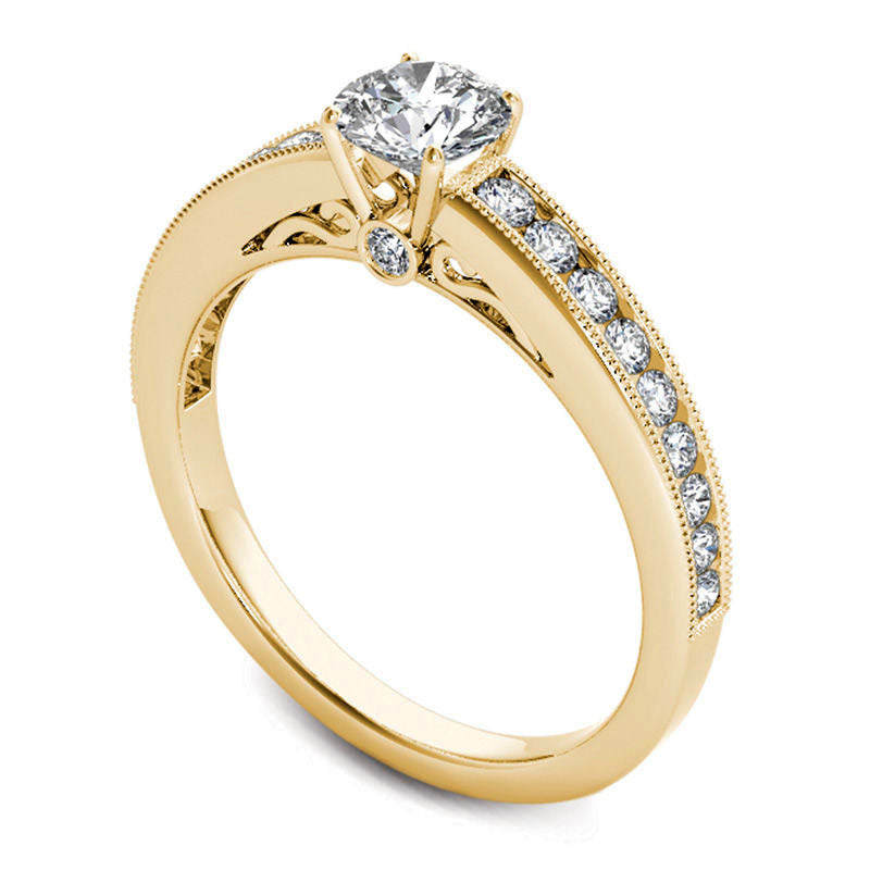 0.88 CT. T.W. Natural Diamond Engagement Ring in Solid 14K Gold