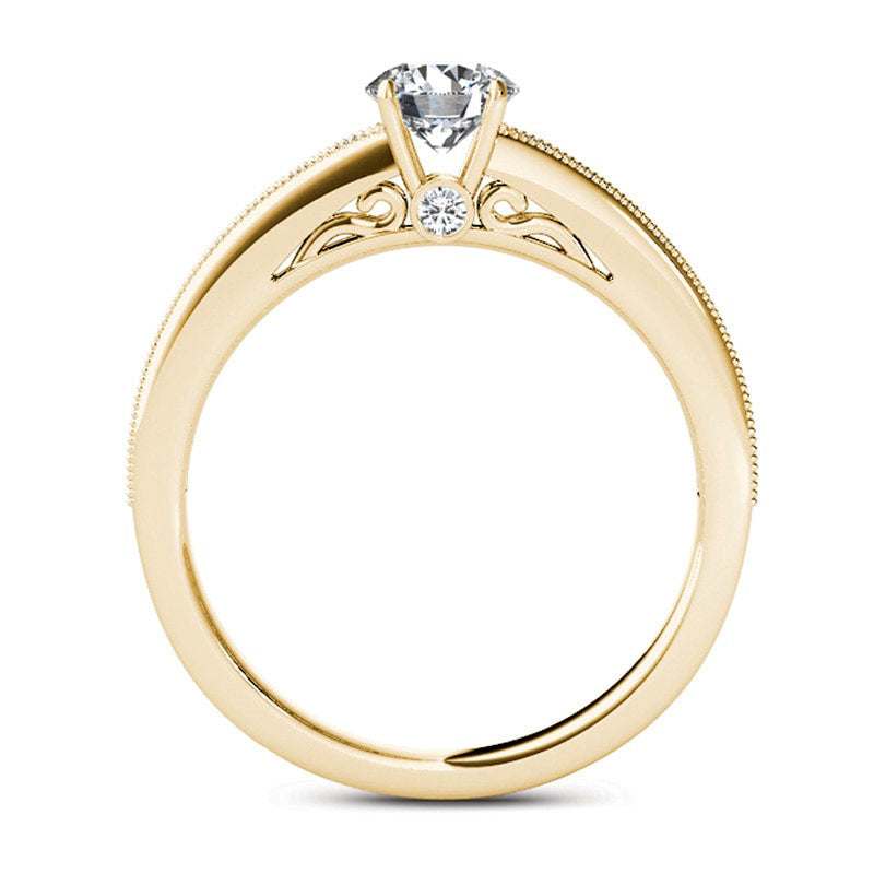0.88 CT. T.W. Natural Diamond Engagement Ring in Solid 14K Gold