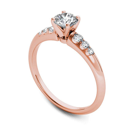 0.75 CT. T.W. Natural Diamond Engagement Ring in Solid 14K Rose Gold