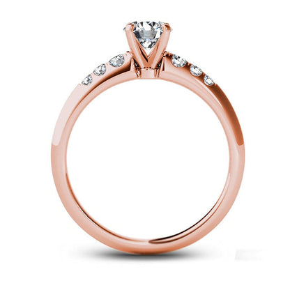 0.75 CT. T.W. Natural Diamond Engagement Ring in Solid 14K Rose Gold