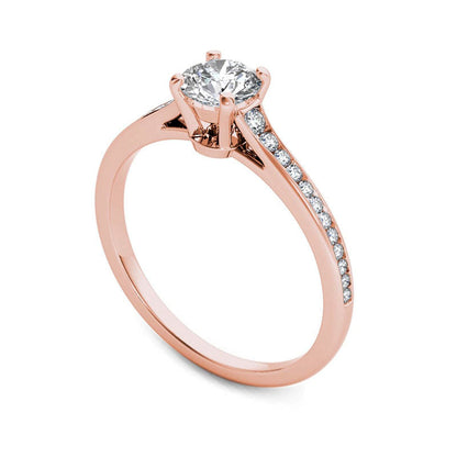 0.75 CT. T.W. Natural Diamond Engagement Ring in Solid 14K Rose Gold
