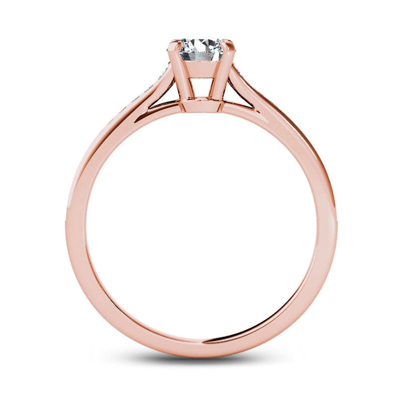 0.75 CT. T.W. Natural Diamond Engagement Ring in Solid 14K Rose Gold