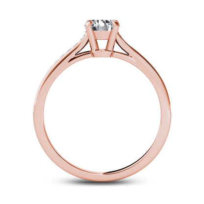 0.75 CT. T.W. Natural Diamond Engagement Ring in Solid 14K Rose Gold