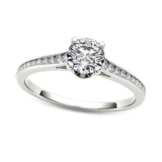 0.75 CT. T.W. Natural Diamond Engagement Ring in Solid 14K White Gold