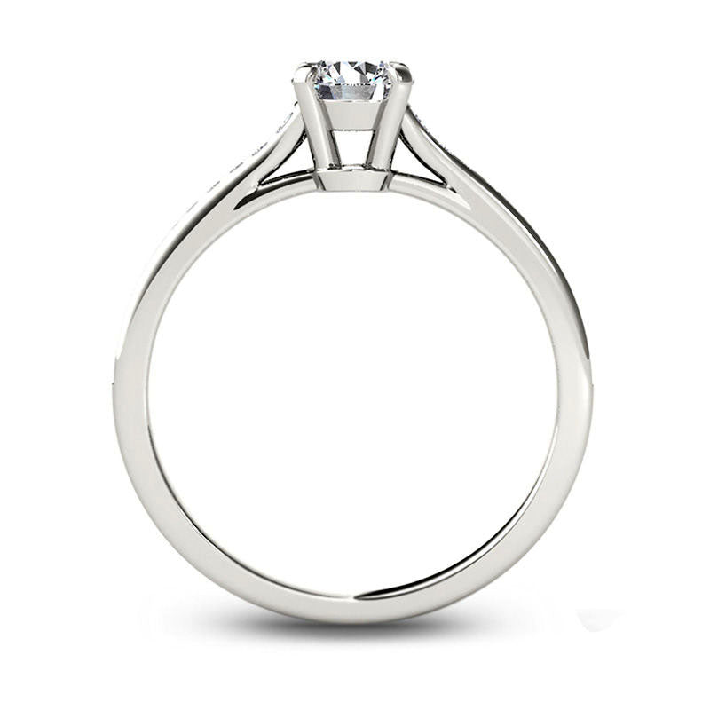 0.75 CT. T.W. Natural Diamond Engagement Ring in Solid 14K White Gold