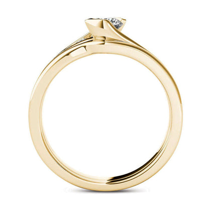0.50 CT. T.W. Natural Diamond Bypass Bridal Engagement Ring Set in Solid 14K Gold