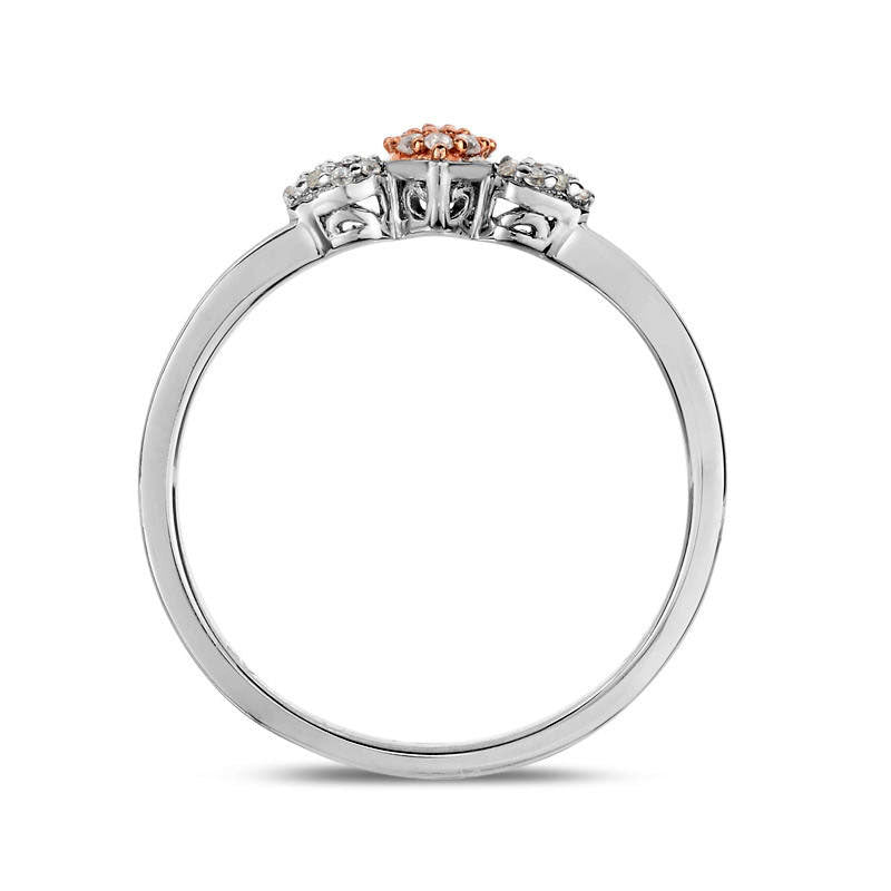 0.10 CT. T.W. Natural Diamond Composite Heart Promise Ring in Solid 10K Two-Tone Gold