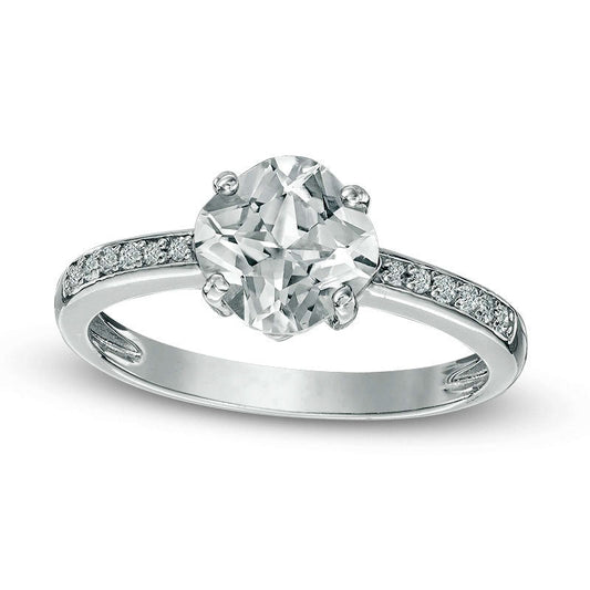 7.0mm Cushion-Cut White Topaz Ring in Sterling Silver