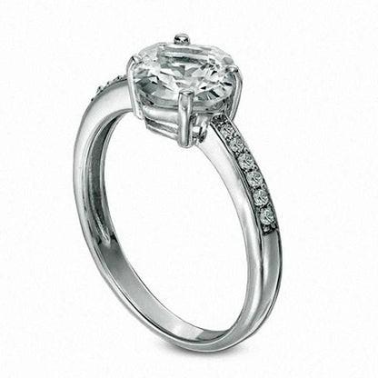 7.0mm Cushion-Cut White Topaz Ring in Sterling Silver