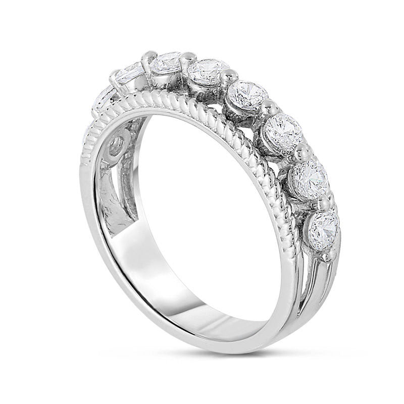 0.25 CT. T.W. Natural Diamond Anniversary Band in Solid 14K White Gold