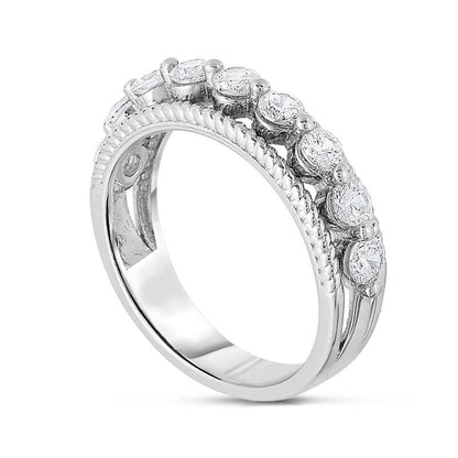 0.25 CT. T.W. Natural Diamond Anniversary Band in Solid 14K White Gold