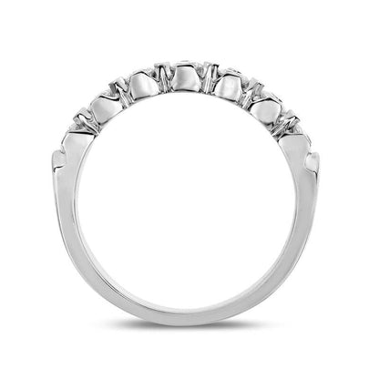 0.50 CT. T.W. Natural Diamond Seven Stone Anniversary Band in Solid 14K White Gold