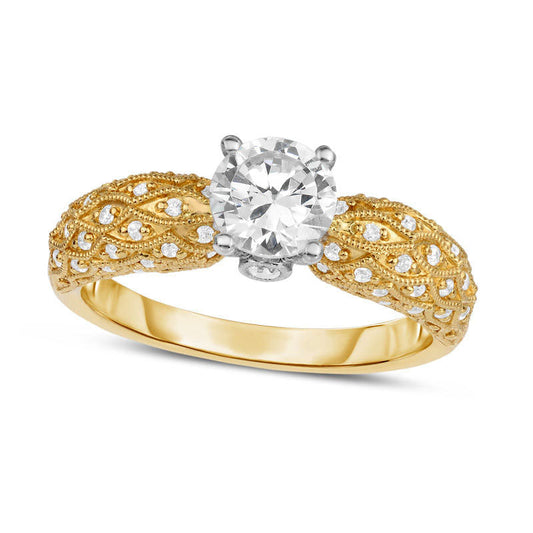 1.25 CT. T.W. Natural Diamond Antique Vintage-Style Engagement Ring in Solid 14K Gold