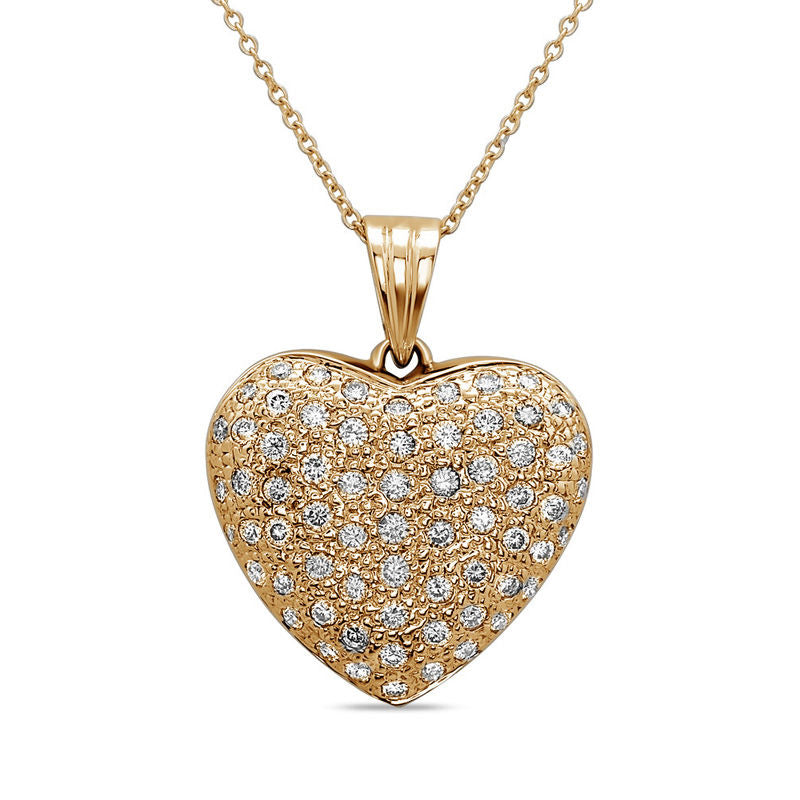 1 CT. T.W. Natural Diamond Heart Pendant in 14K Gold (J/I1)