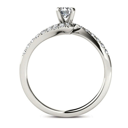 0.50 CT. T.W. Natural Diamond Bypass Engagement Ring in Solid 14K White Gold