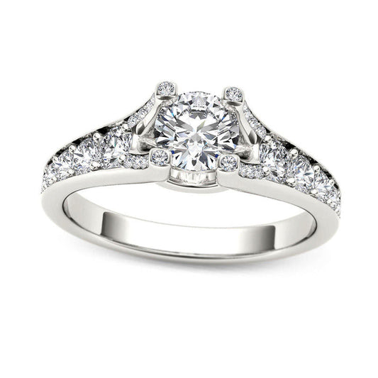 0.75 CT. T.W. Natural Diamond Engagement Ring in Solid 14K White Gold
