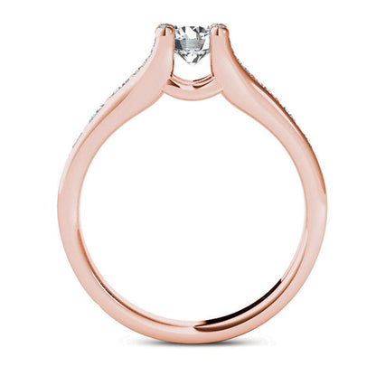 0.75 CT. T.W. Natural Diamond Engagement Ring in Solid 14K Rose Gold