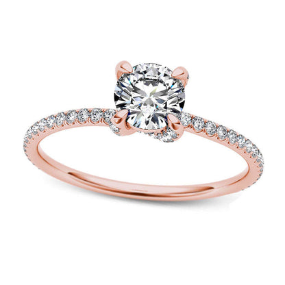 0.75 CT. T.W. Natural Diamond Engagement Ring in Solid 14K Rose Gold