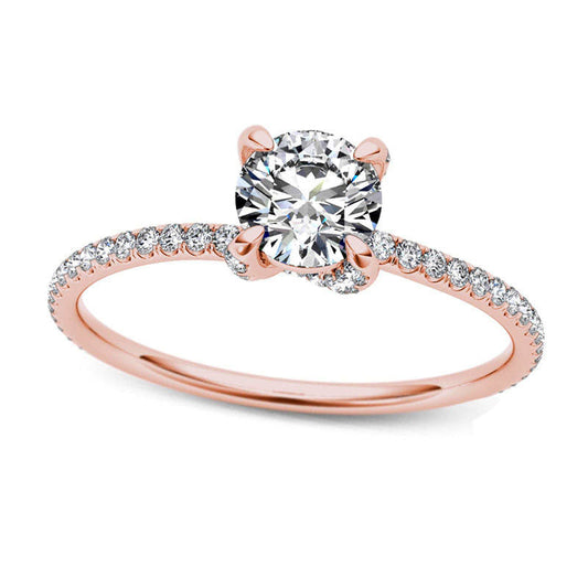 0.75 CT. T.W. Natural Diamond Engagement Ring in Solid 14K Rose Gold