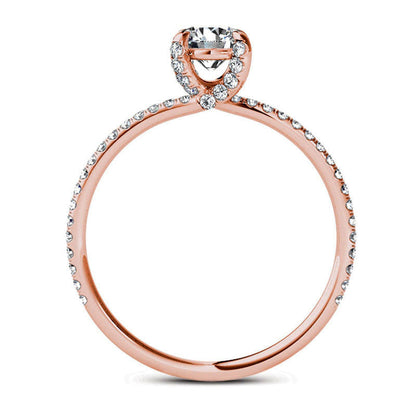 0.75 CT. T.W. Natural Diamond Engagement Ring in Solid 14K Rose Gold