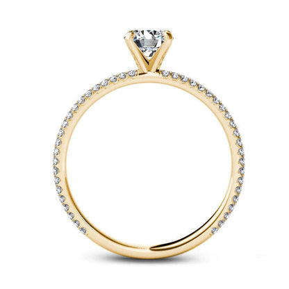 0.75 CT. T.W. Natural Diamond Double Row Engagement Ring in Solid 14K Gold