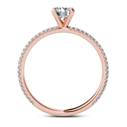 0.75 CT. T.W. Natural Diamond Double Row Engagement Ring in Solid 14K Rose Gold