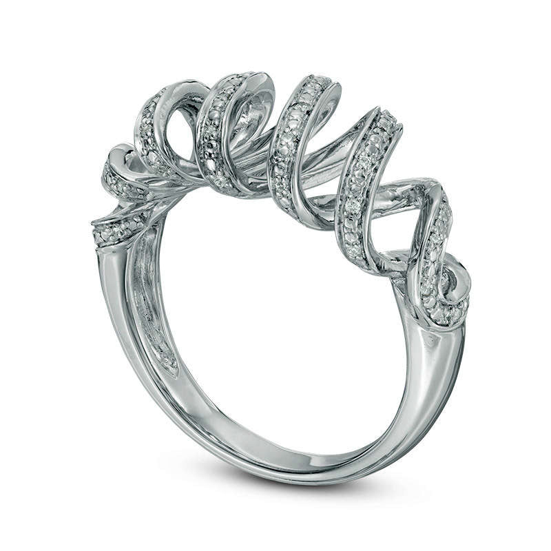 0.10 CT. T.W. Natural Diamond Double Spiral Ring in Sterling Silver