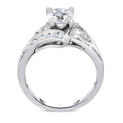 1.75 CT. T.W. Natural Diamond Split Bypass Shank Engagement Ring in Solid 14K White Gold