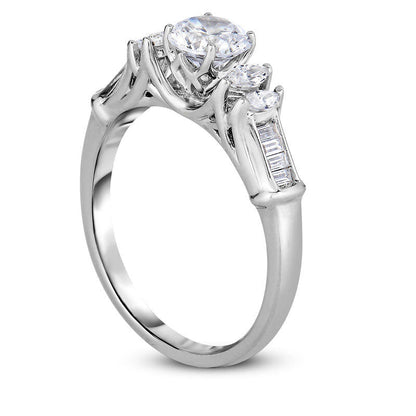 1.0 CT. T.W. Natural Diamond Five Stone Engagement Ring in Solid 14K White Gold