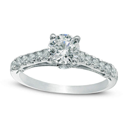 1.17 CT. T.W. Natural Diamond Engagement Ring in Solid 14K White Gold