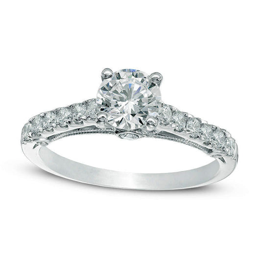 1.17 CT. T.W. Natural Diamond Engagement Ring in Solid 14K White Gold