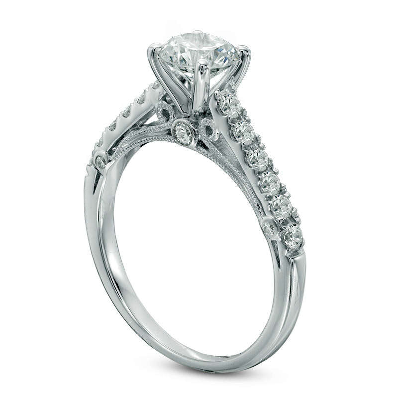 1.17 CT. T.W. Natural Diamond Engagement Ring in Solid 14K White Gold