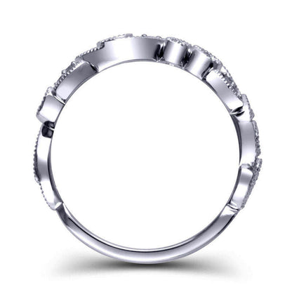 0.10 CT. T.W. Natural Diamond Antique Vintage-Style Filigree Ring in Solid 14K White Gold