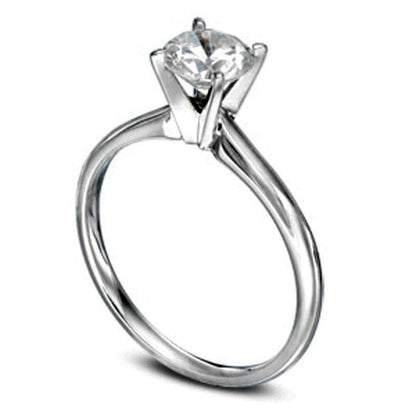 Certified 1.5 CT. Natural Clarity Enhanced Diamond Solitaire Engagement Ring in Solid 14K White Gold (I/SI2)