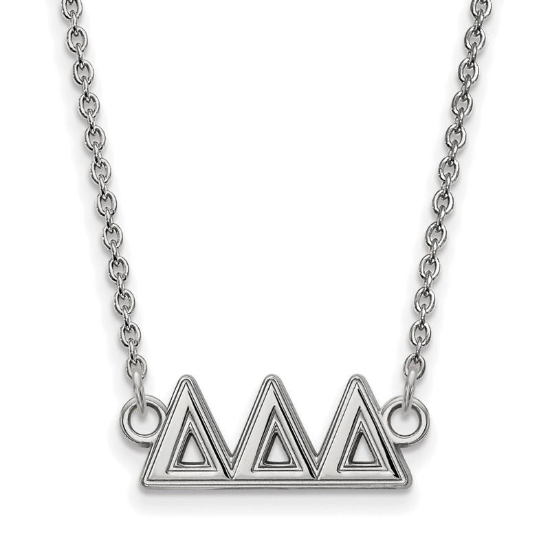 Delta Delta Delta Medium Sorority Necklace in Sterling Silver