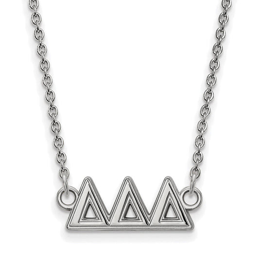 Delta Delta Delta Medium Sorority Necklace in Sterling Silver