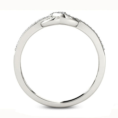 0.13 CT. T.W. Natural Diamond Interlocking Circles Ring in Solid 10K White Gold