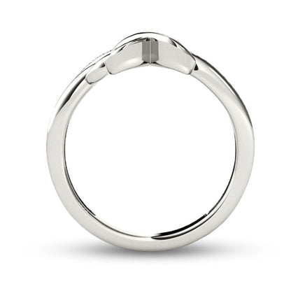 0.07 CT. T.W. Natural Diamond X Ring in Solid 10K White Gold