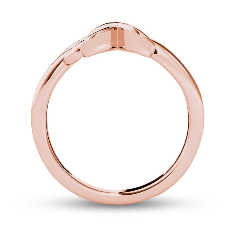 0.07 CT. T.W. Natural Diamond X Ring in Solid 10K Rose Gold